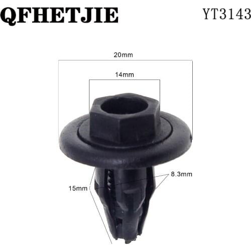 Automotive Fastener Clip 100 Pieces YT-1124 Diameter 8mm Car Hex Screw Bumper Perforated Nail Suitable for Toyota
