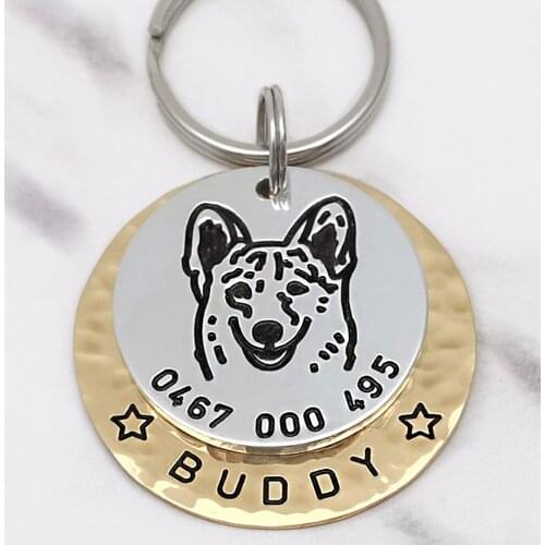 Welsh Corgi Dog Tag,Personalized Dog Tag,Dog ID Tags,Custom Engraved Name Dog Tag,Any Dog Breed Collar Tag,Labrador Tag Charm