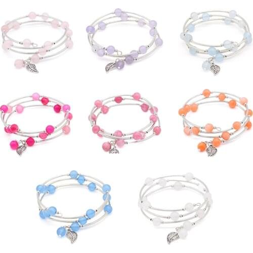 Natural Stone Beads Bracelet For Women 8mm Beads Bangles Agates Quartz Yoga Healing Bracelets For Women Jewelry Gifts