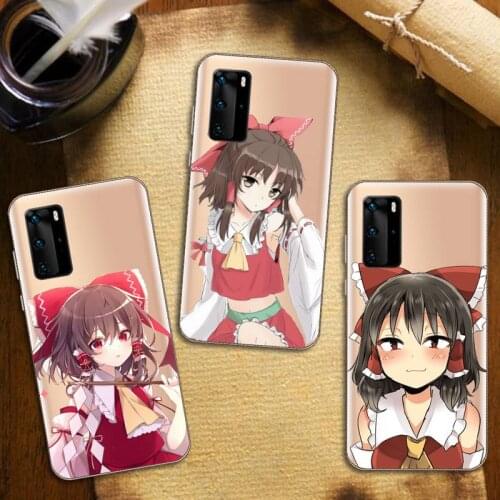 Hakurei Reimu anime girl Phone Case Transparent for Huawei honor nova c x 7 8 3 4 9 65g se v t play pro lite