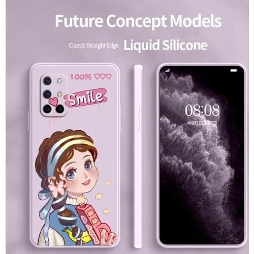 Light Makeup Girl Phone Case For Oneplus 8t 9 9pro 9r pro Liquid Silicone Cover