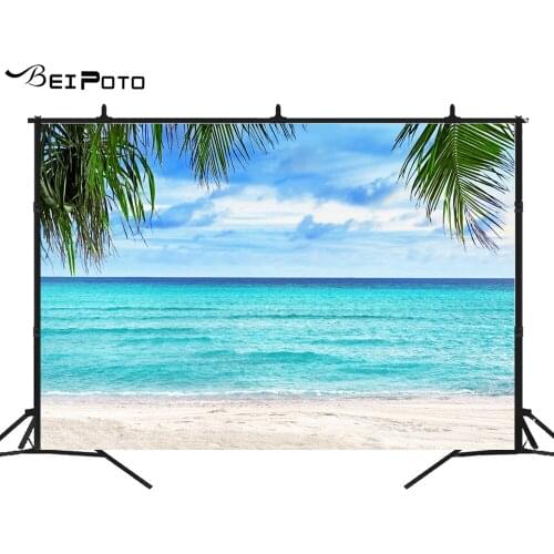 BEIPOTO Summer Blue Sky Sea Island Beach photography backdrops photo background Studio Props sea themed party decoration banner