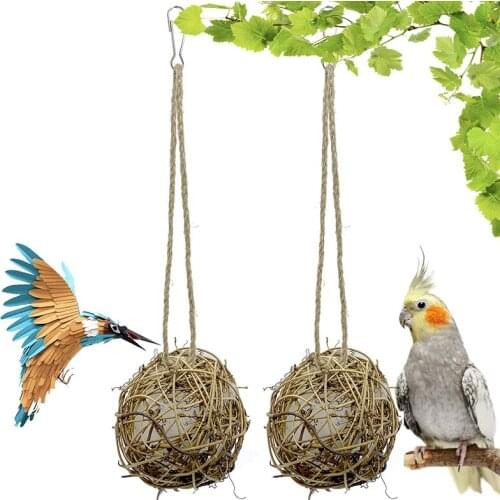 Parrot Ball Toy Funny Rattan Hanging Ball Bird Toy Bird Grinding Beak Ball Parrots Toys And Bird Accessories for Pet Toy