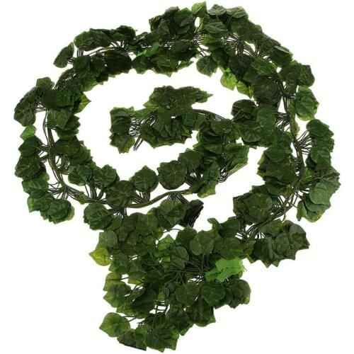 12Pcs 6.5Ft Artificial Ivy Leaf Garland Plants Vine Fake Foliage Flowers For Home Garden Wedding Decoration Rattan