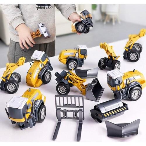 Detachable Alloy Car Classic Bulldozer Crane Excavator Trucks Vehicles Juguetes Carros Boy Alloy Engineering Truck Cars Toys