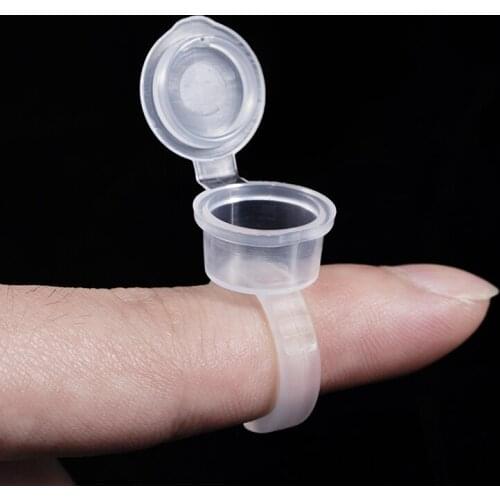 Tattoo Pigment Ink Ring Cup Holder With Lid Cover Cap for Eyelash Extend Glue Container Permanent Makeup Microblading Pigment