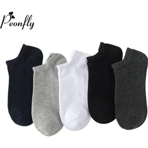 Peonfly Cotton New Men Bamboo Fibre Non-slip Silicone Invisible Soft Boat Socks Pure Color Ankle Summer Sock
