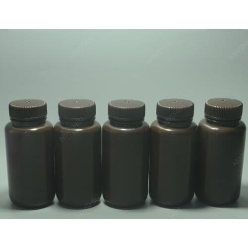 New Brown Plastic Bottole ,Wide Mouth,250ML Armber PET Reagent Bottle,Lab Reagent Bottle,Heavy Wall, Lab Plastic Ware,5PCS/LOT