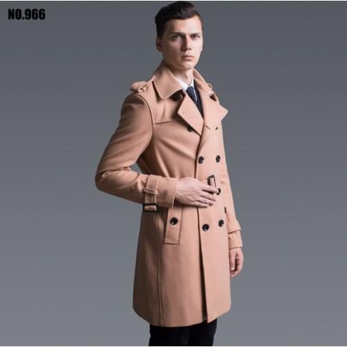 New arrival men autumn winter fashion casual double breasted high qualtiy luxury wool coat plus size SMLXL2XL3XL4XL6XL 966