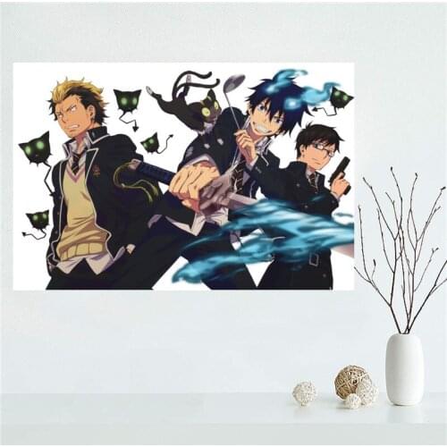 Custom Blue Exorcist Anime Poster Canvas Poster Modern Art Home Decoration Cloth Fabric Wall Poster Print Fabric Unframed 0224