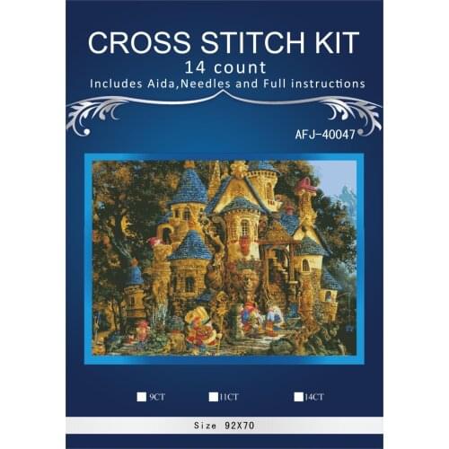 Oneroom Fairytale castle Embroidery Needlework Crafts 14CT Unprinted DMC DIY Quality Cross Stitch Kits Handmade Arts Decor