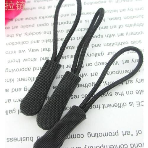 40 pcs/lot Plastic waterproof Zipper Pull Cord*Zip Puller*Zip Fastener*zip slider*zipper replacement black free shipping