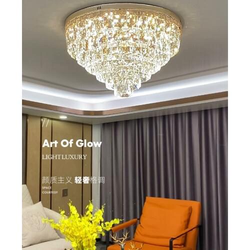 Postmodern light luxury crystal lamp high-end living room ceiling lamp LED simple Nordic bedroom room lamp