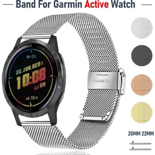 Luxury Milanese Wrist Strap for Garmin Active Watch Stainless Steel Watch Band Bracelet for 20/22mm Watch Metal Band Accessories
