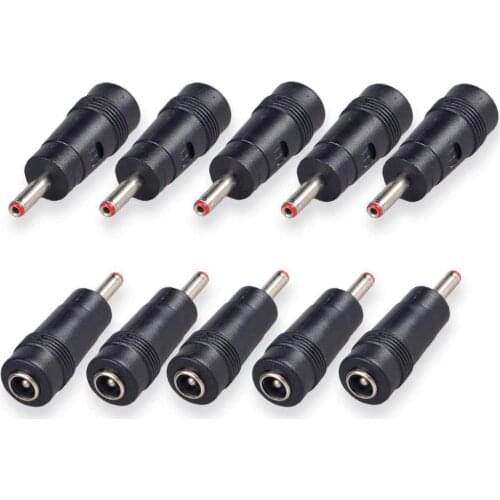 10-Pack DC Power Converter Plug, 5.5mm x 2.1mm to 3.5mm x 1.35mm Tip Size AC/DC Adapter Barrel Plug Connector for Wall Chargers