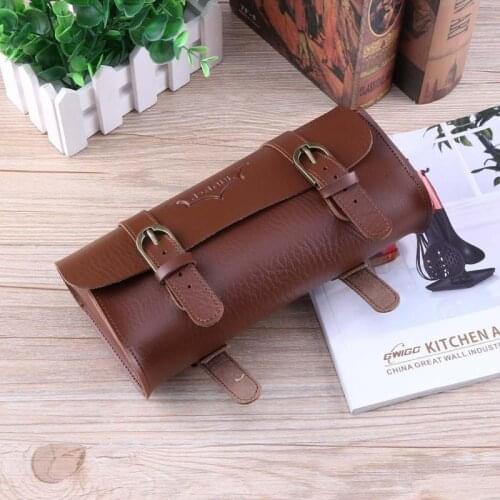 Retro Bicycle Tail Bag PU Leather Pouch Tail Pannier Personalized Cycling Bag Saddle Riding Vintage Bicycle Bike Bag Promotion