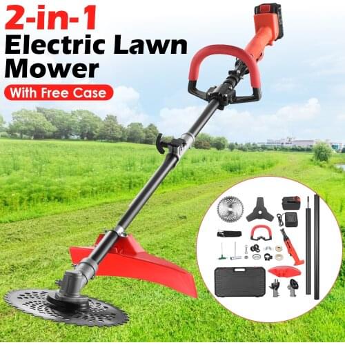 EU US Stock Wireless Electric Lawn Mower Cordless 6000rpm Batteries Grass Trimmer Brush Cutter Tool for Weed-Wacking
