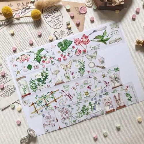 Vintage Plant Collection Washi Tapes Bullet Journal Masking Tape Adhesive Tape DIY Scrapbooking Washi Stickers