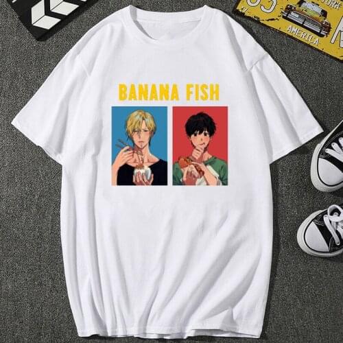 Funny Japan Anime Banana Fish T Shirt Men Manga Unisex Streetwear Casual Short Sleeve Tops Summer Punk Harajuku Tee Boys'Love