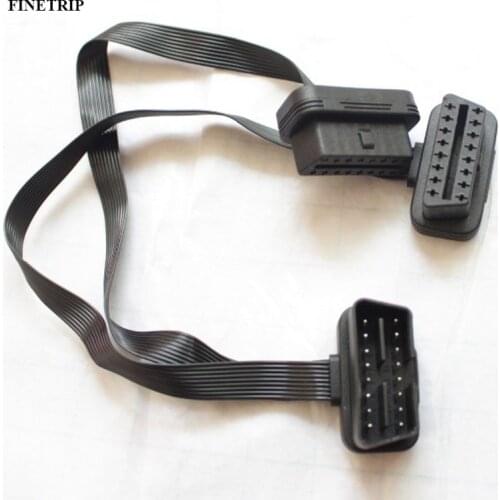 Factory 15% Off 16 Pin OBDII OBD-II OBD 2 OBD2 Splitter Cable Flat Thin As Noodle ELM327 Male To dual Female Y Extension Cables