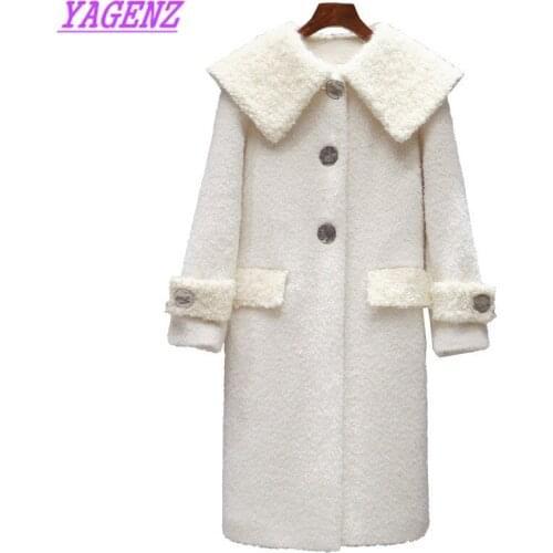 New 2020 Autumn Winter warm Woolen Jacket Women Korean Long Wool coat Young Women Fashion Slim High quality white Overcoat B312