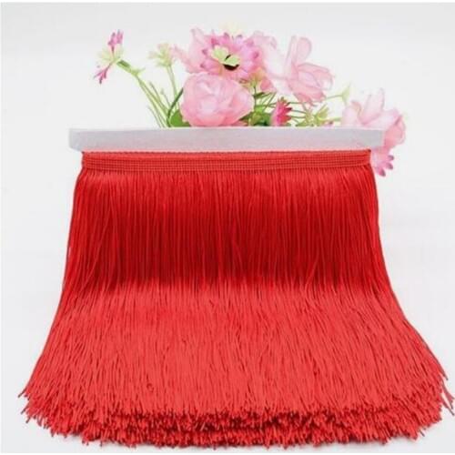 1 meter 20cm Long Fringe Lace Tassel Polyester Lace Trim Ribbon Latin dance skirt curtain fringes for sewing HG03