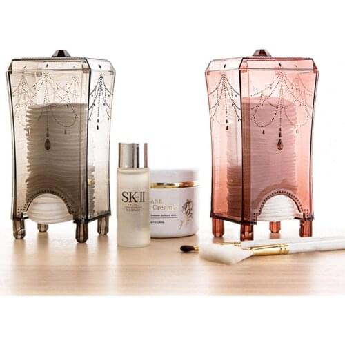 1 PC Storage Box Organizer Makeup Cotton Pad Storage Box Acrylic Box Cosmetic Plastic Box Holder