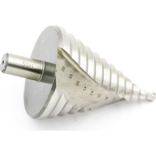 1PCS Triangular Handle Spiral Groove Step Drill 6-60MM Steel Plate Drill Multi Functional Twist Drill Tapper / Reamer