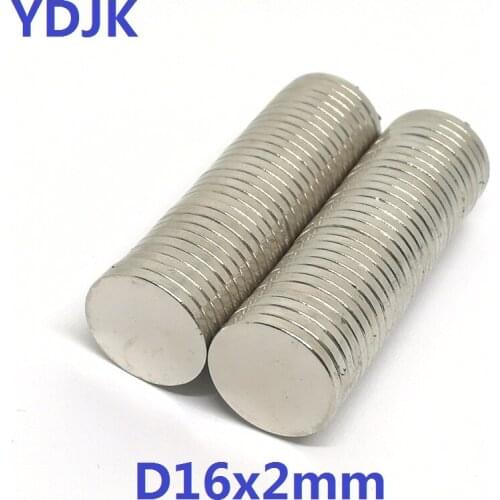 10 20 50 PCS/LOT Disc Neodymium magnet 16*2 N35 Rare earth permanent magnet 16x2 NdFeB magnet 16 x 2