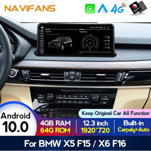 12.3'' 1920*720 IPS Android 10 DSP Car Multimedia Player For BMW X5 F15 X6 F16 2014-2017 GPS Navigation Carplay Auto 4G Lte WIFI
