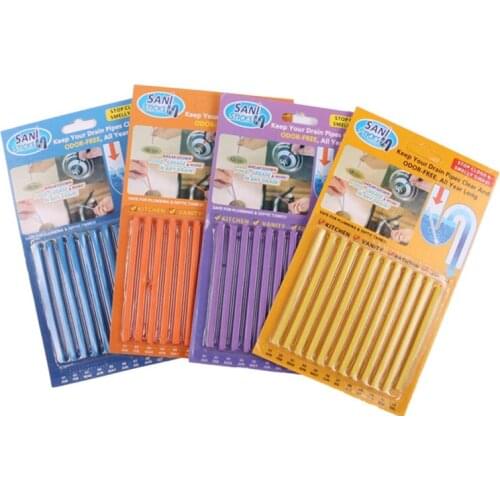 12Pcs/set Sani Sticks sewage decontamination to deodorant The kitchen toilet bathtub drain cleaner sewer cleaning rod Hair Clear