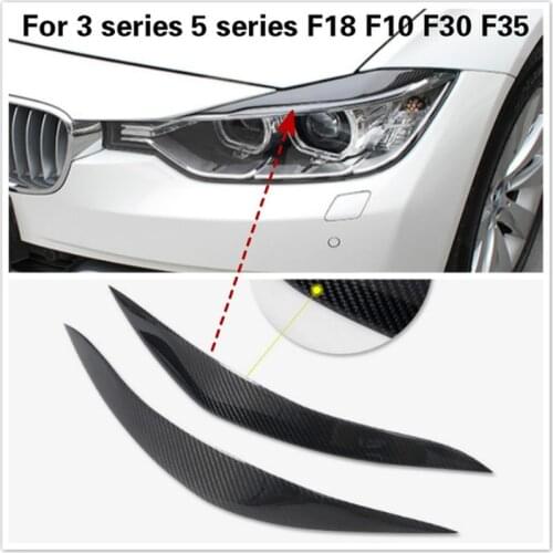 2pcs Car Carbon Fiber Headlight Eyebrow Stickers Decoration Cover Mask for Universal Auto Light Exterior Accessories Decor