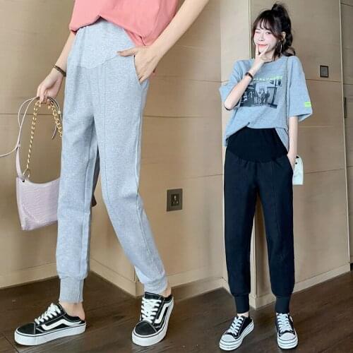 2018# Maternity Pants Spring Autumn Casual Pants Loose Comfy Belly Support Pants Elastic Waist Maternity Trousers