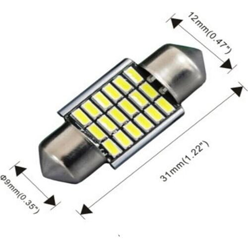4pcs White Auto 3014 SMD 18 LED 31MM Soffitte Sofitte Interior Lighting 12V 6000K Car License Plate Light Bulbs