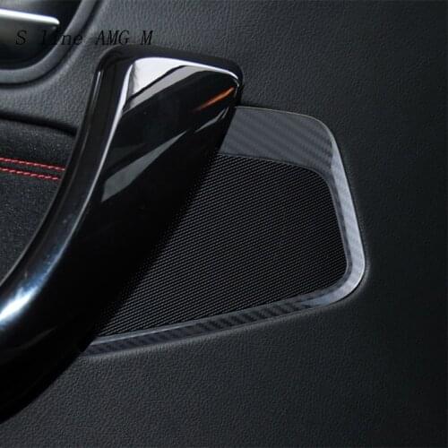 Car Styling for BMW 1 Series F20 F21 Carbon fiber Accessories Interior Trim Door Audio Speaker decoration Auto Covers Stickers