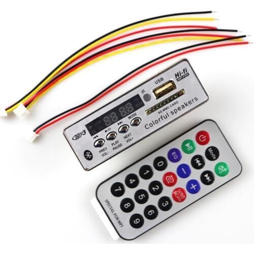 Car MP3 Decoder Board Module with Remote Control USB Bluetooth Hands-free MP3 Player Integrated USB FM Aux Radio for Car