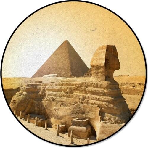 Egyptian Pyramids Carpet Printed Alfombra Floor Mats Kids Room Area Rug Living Room Bedroom Round Rugs Carpets
