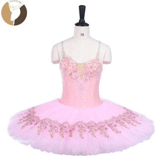 FLTOTURE Women Pink Tutu Skirts Professional Ballet Variation Costumes Nutcracker Tutus Sleeping Beauty Stage Wear Custom Made