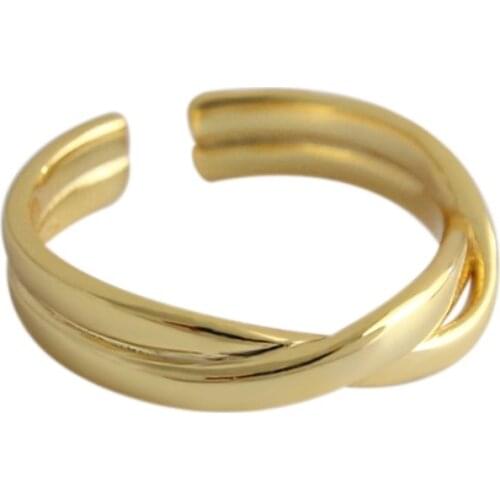 ZEMIOR Minimalism Women Rings Korean Style S925 Sterling Silver Jewelry Weaving And Interweaving Twist Adjustable Ring Gifts