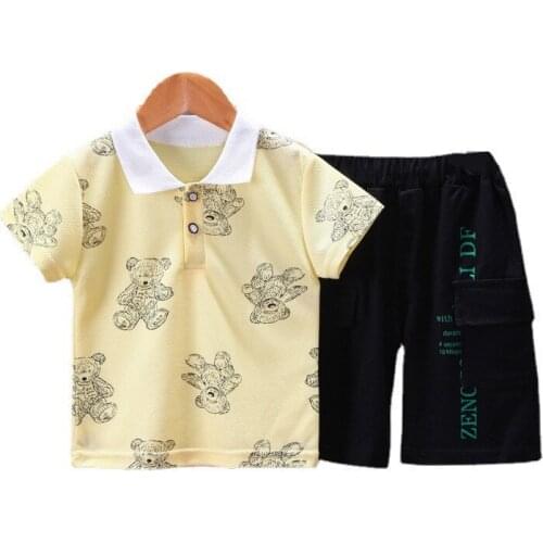 New Summer Baby Boys Girls Clothes Suit Children Cartoon Casual T-Shirt Shorts 2Pcs/Sets Toddler Sports Costume Kids Tracksuits