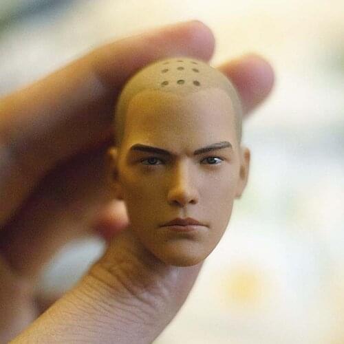 1/6 Scale PVC Buddhist Monk Head Sculpt Shaolin Temple Male Soldier Head Carving Model Toy for 12in Action Figure Collection