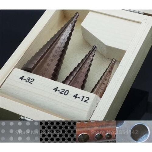 3Pcs Set HSS CO M35 Stainless Steel Metal Step Drill Bit Cutter Wood Cone Core Drilling Hole Saw Tool Broca Metal And Wooden Box
