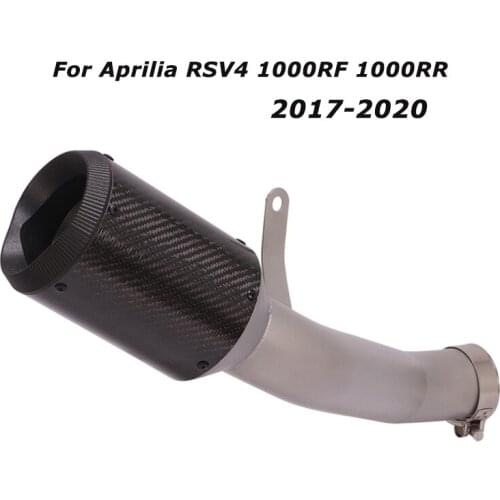 For Aprilia RSV4 1000RF 1000RR 2017-2020 Motorcycle Exhaust Tips Carbon Fiber Mid Tail Pipe Slip on