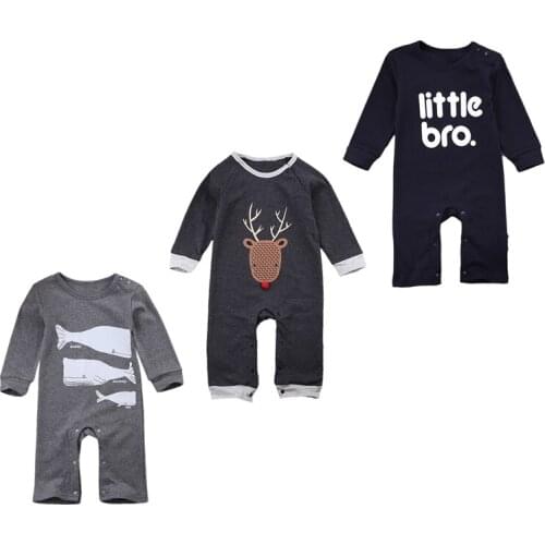 New Arrived 2016 Baby Girls Boys Reindeer Cotton Romper Girls Christmas Jumpsuit Autumn Spring Boys Girls Clothes