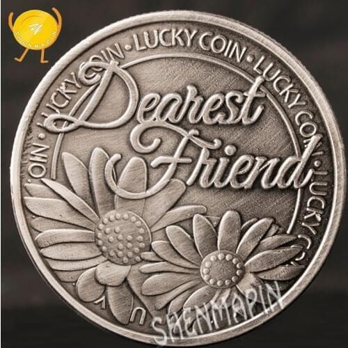 Small Daisy Commemorative Coin Love Tokens Romantic Friendship Gift You Deserve All the Happiness in the World to My Friend