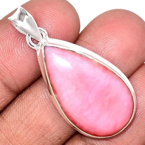 Genuine PINK OPAL Pendant 925 Sterling Silver, Total Length : 43.2 mm, AP6949