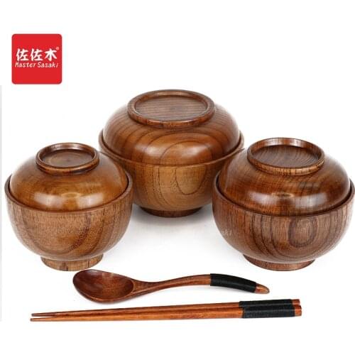 Direct sale of factories chinese/asian/japanese east style Have a lid Rice/Noodles/Sushi/Food/Sugar/Soup wood bowl