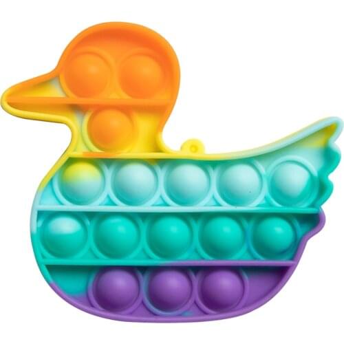 Rainbow Push Bubble Fidget Toys Animal Shape Adult Stress Relief Sensory Toy Soft Squishy Bubble Anti Stress Toy Autism Needs
