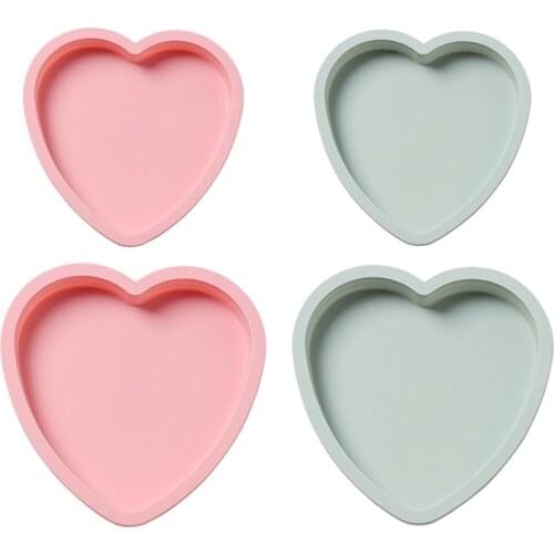 6/8Inch Reusable Silicone Heart Cake Mold Heart Love Shape Cupcake Mousse Dessert Baking Pan for Kitchen