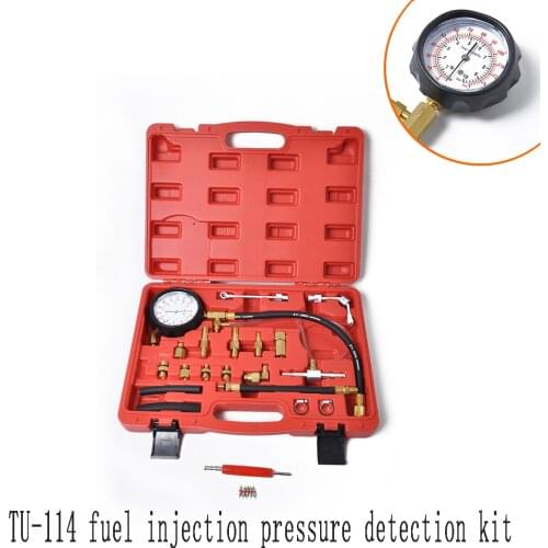 TU-114 Fuel Injection Pressure Test Gauge + Fuel Gauge + Fuel Test Tool + Valve Core + Removal Tool